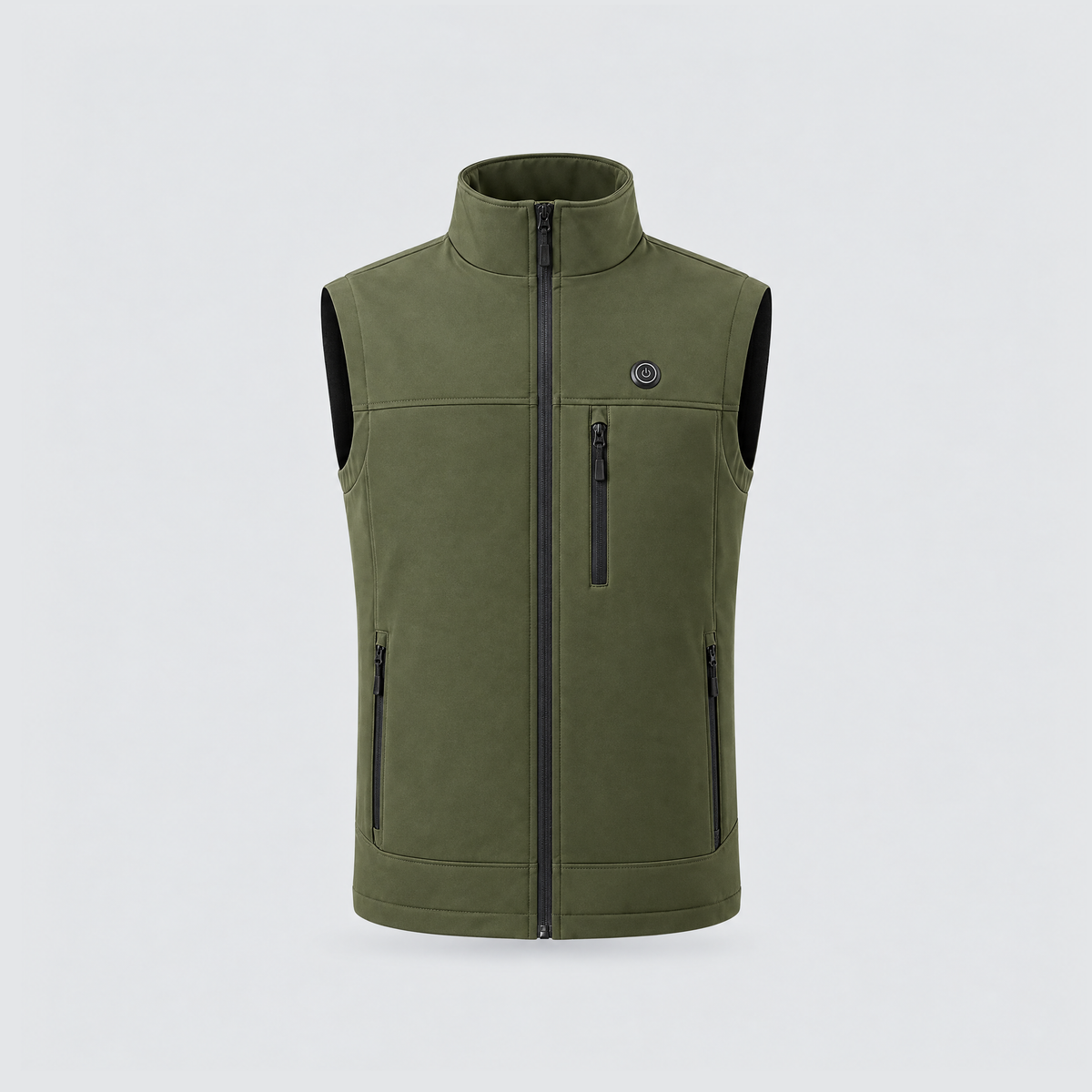 Verwarmde softshell bodywarmer legergroen
