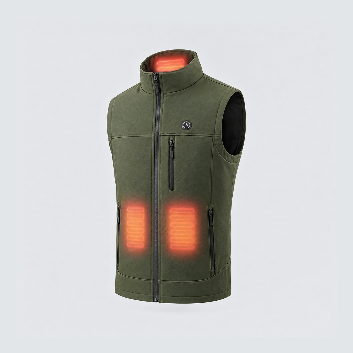 Verwarmingszones van de Softshell Bodywarmer