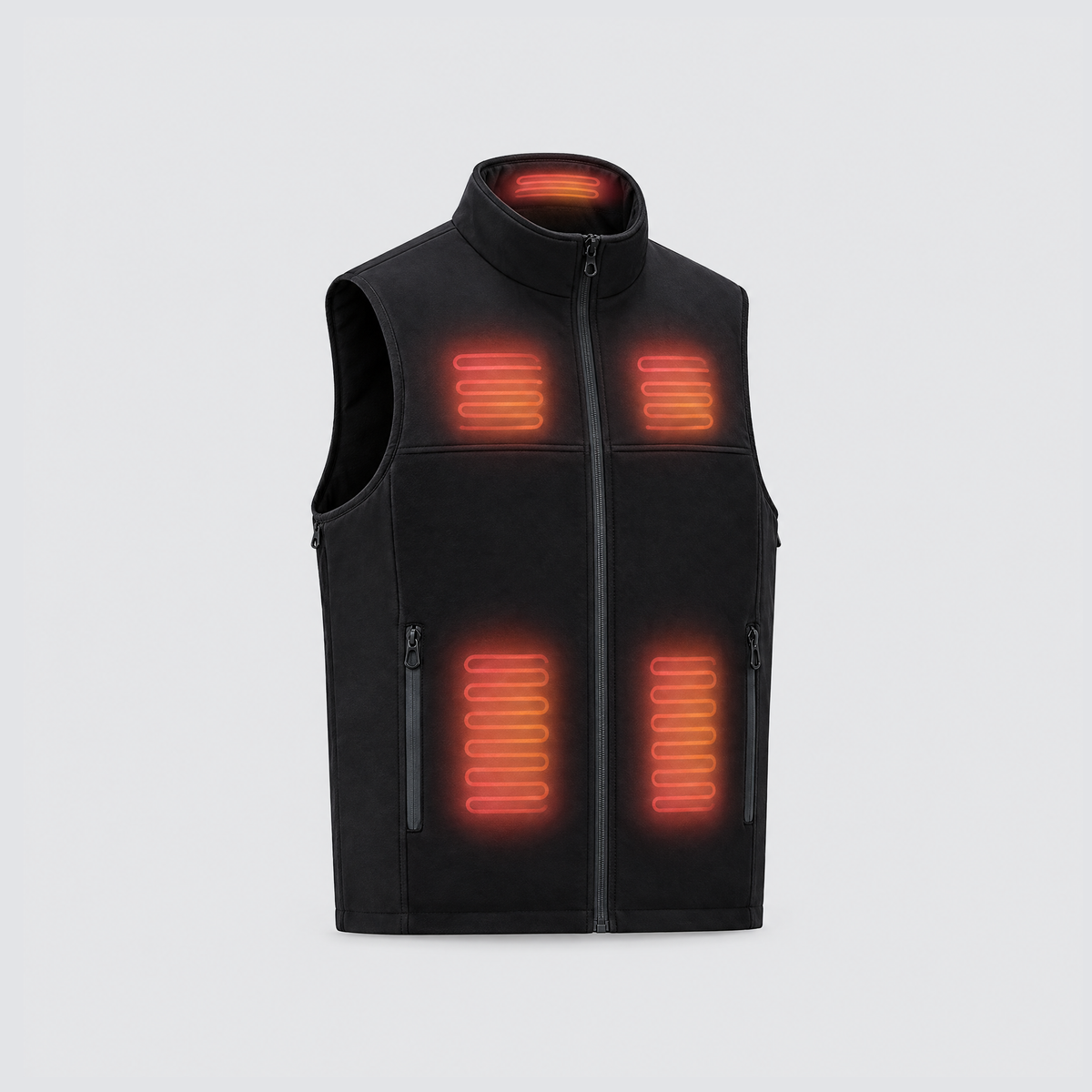 Verwarmingszones van de Pro Bodywarmer