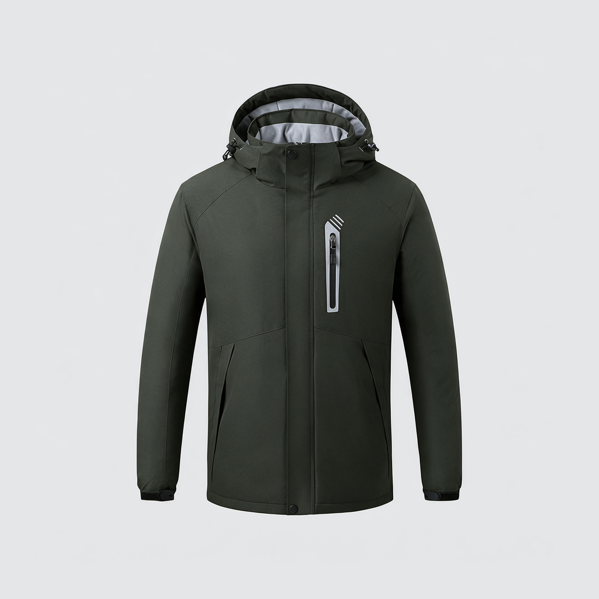 Verwarmde softshell jas legergroen