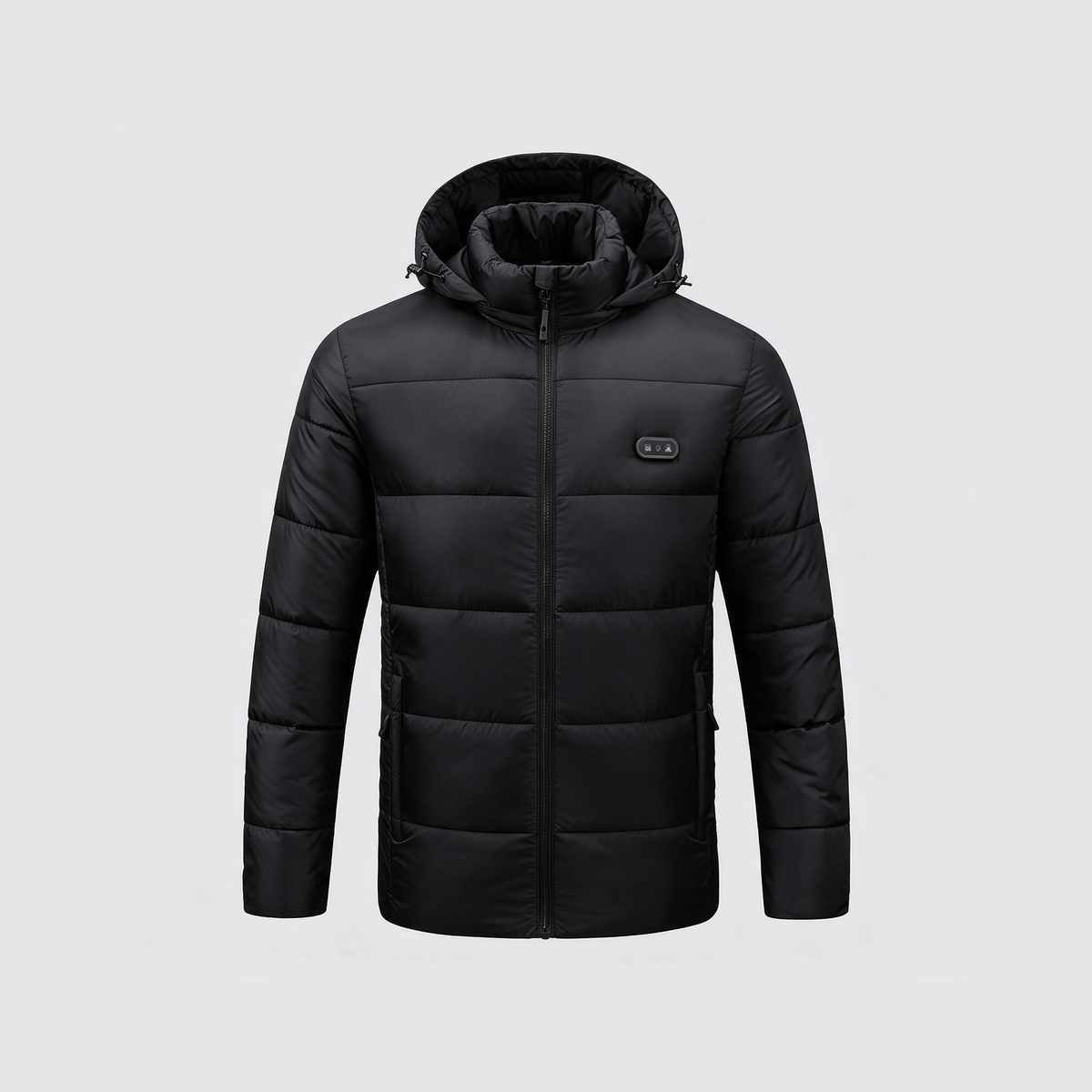 Verwarmde colourblock jas zwart